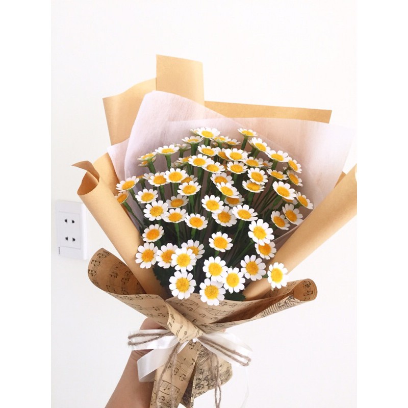 Bó hoa phong cách hàn quốc, bó hoa cúc tana từ giấy mỹ thuật, tặng được trong nhiều sự kiện khác nhau .