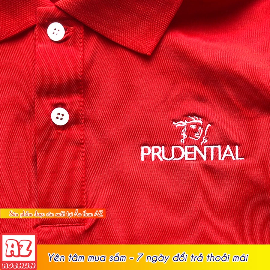 Áo thun đồng phục thêu logo Prudential - Vải cá sấu poly cao cấp AT23