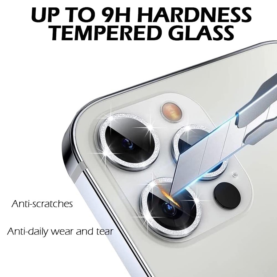Miếng dán đính đá bảo vệ ống kính camera cho điện thoại iPhone 13 Pro Max / 14 Pro Max / 13 Pro / 13 Mini / 12 / 11 Pro Max