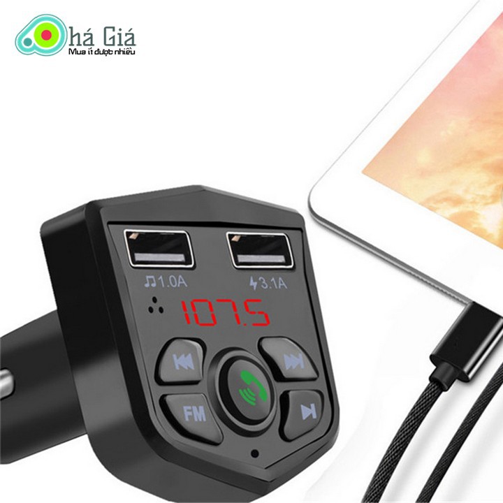 Tẩu sạc Bluetooth phát nhạc và đài FM, Sạc điện thoại trên ô tô