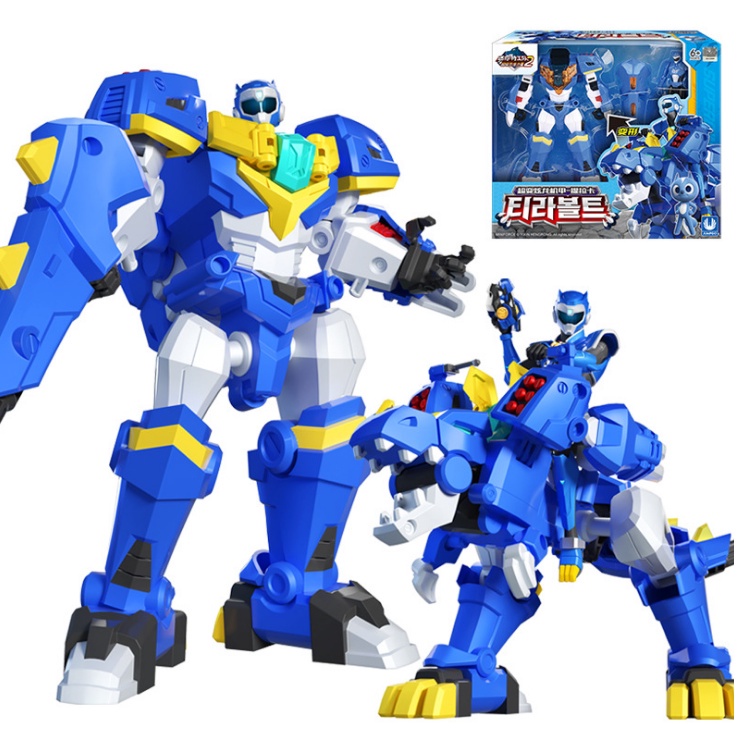 ℡☌﹊Mô hình miniforce biệt đội siêu nhân nhí Robot khủng long Tyranno Sấm sét cùng Volt tốc độ