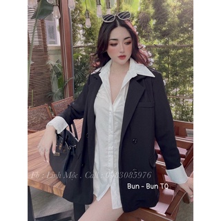 set áo vest kèm sơ mi (kèm ảnh thật chủ shop mặc)