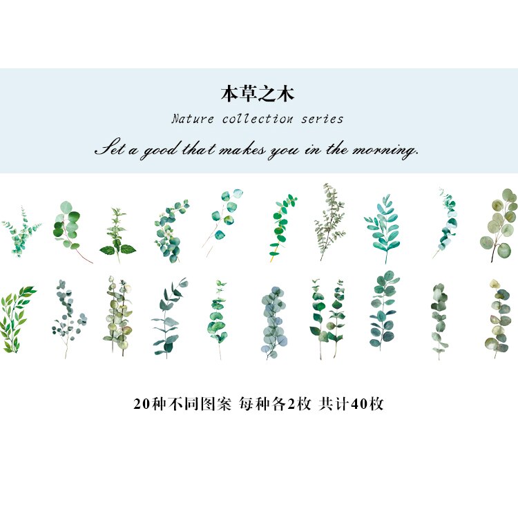 Set 40 miếng dán trang trí hoa lá tùy chọn chất lượng cao đa năng