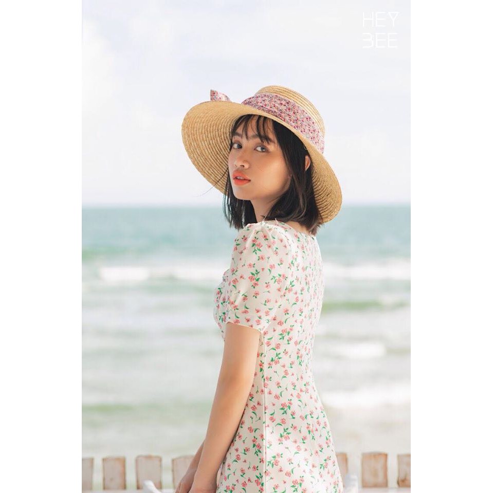 [Mã WABRWA15 giảm 15% đơn 300K] HEYBEE Đầm hoa nhún ngực Alison HT379 | BigBuy360 - bigbuy360.vn