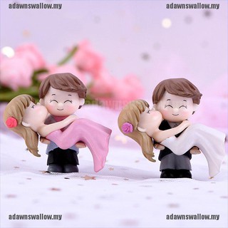 1 set tượng đôi tình nhân mini ngọt ngào trang trí nhà búp bê diy