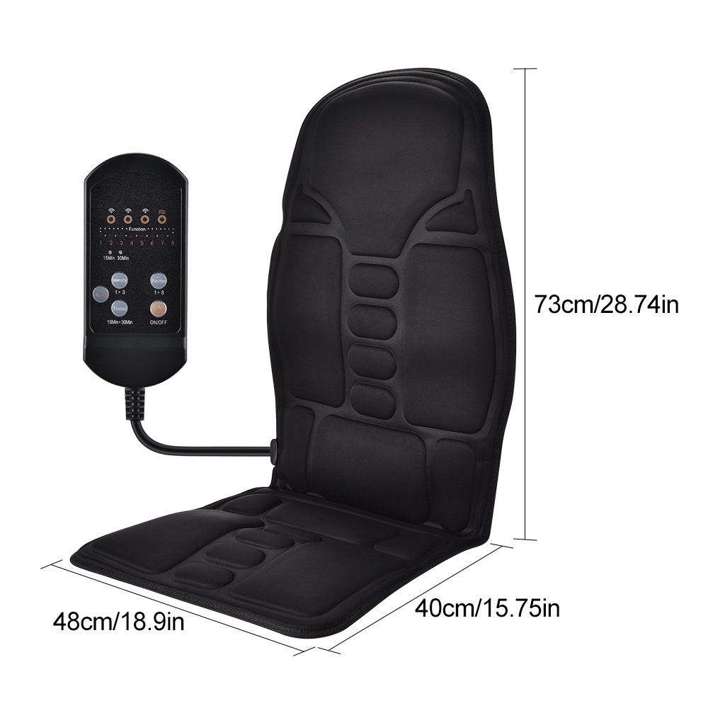 Đệm sưởi massage ô tô AUSHEN 7 động cơ rung động cơ 3 tốc độ nén nóng đệm ghế cắm điện đệm lưng ấm lưng cổ