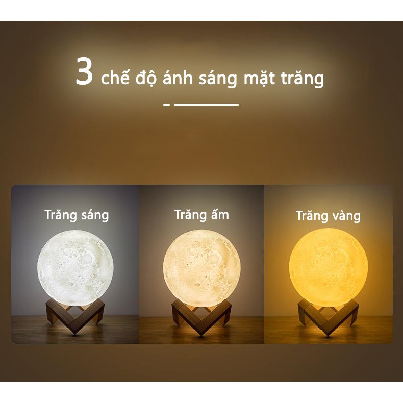 Máy xông tinh dầu hình mặt trăng decor trang trí 3 màu máy khuyếch tán tinh dầu