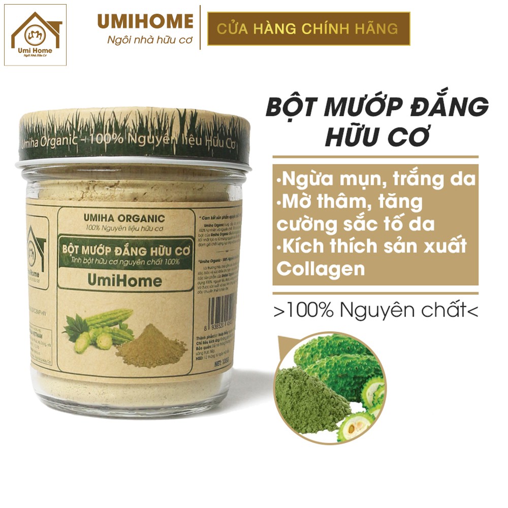 Bột Muớp Đắng hữu cơ UMIHOME nguyên chất 135G | Đắp mặt nạ ngừa mụn, dưỡng da trắng da, chống lão hóa hiệu quả