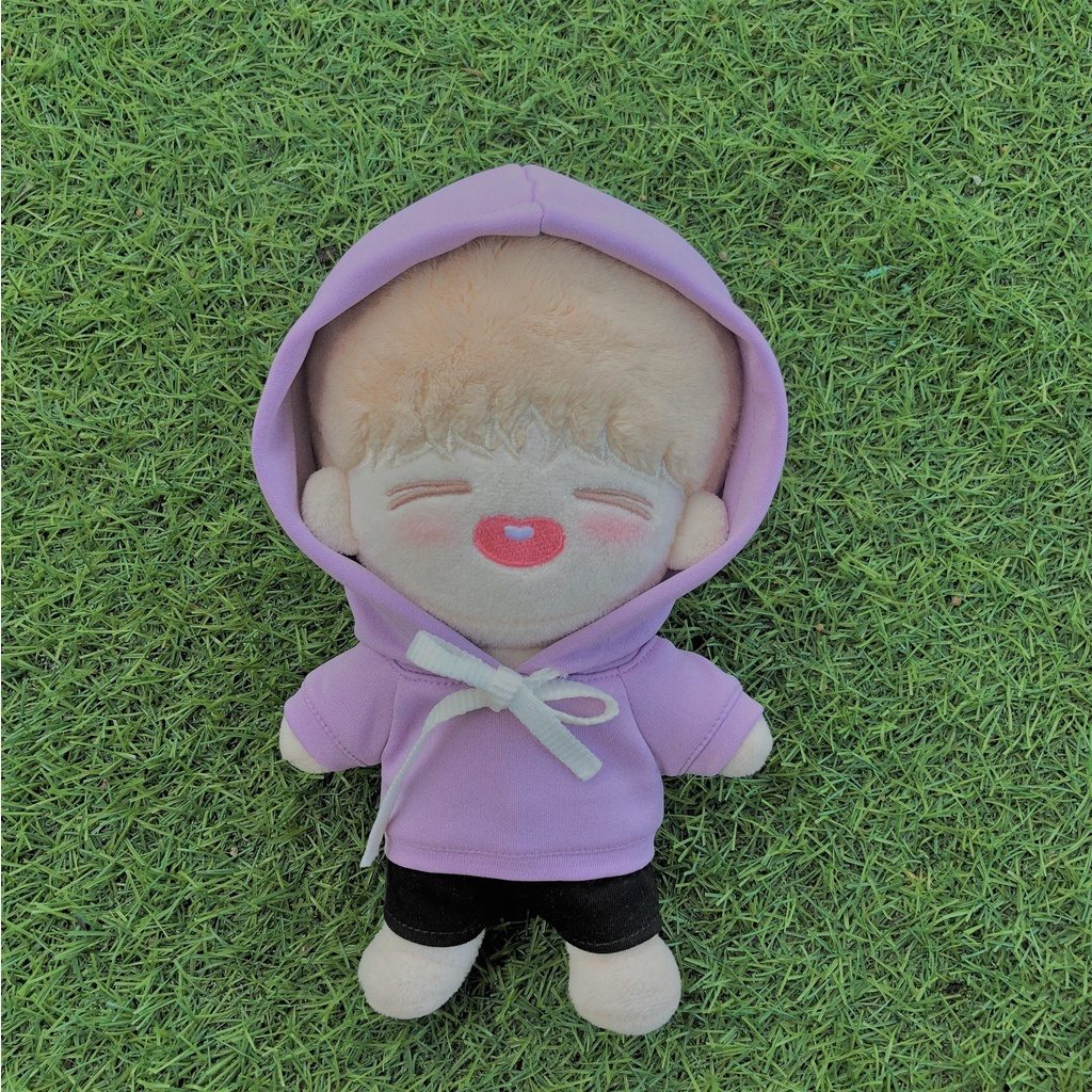 Áo hoodie tím pastel cho doll 15cm và 20cm