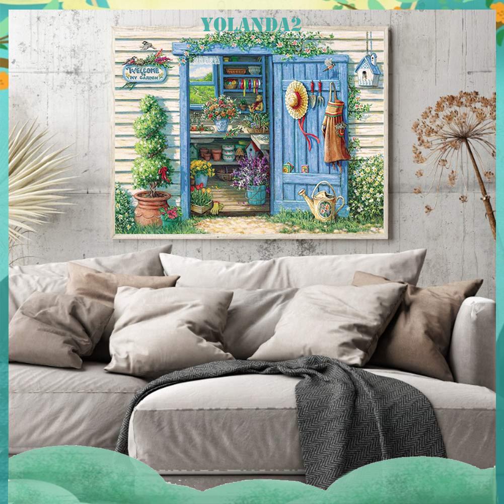 Toàn Bộ Bộ Tranh Thêu Chữ Thập Diy 11ct Hình Ngôi Nhà Hoa