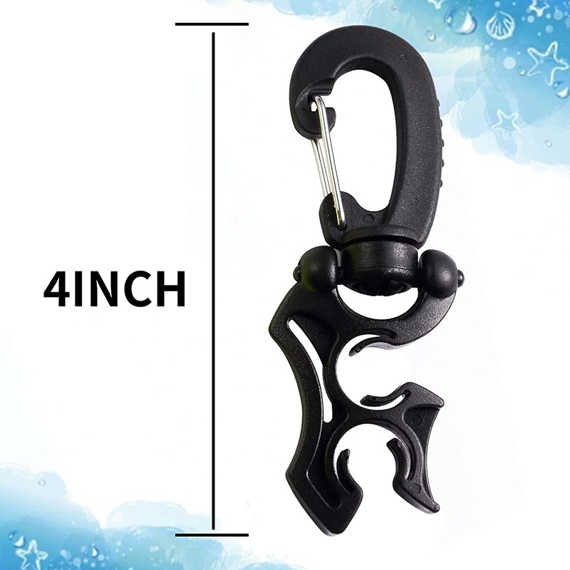 Set 2 Giá Đỡ Ống Lặn Biển Kẹp Giữ Ống Thở Đôi BCD Kèm Móc Khóa Cài Tiện Dụng