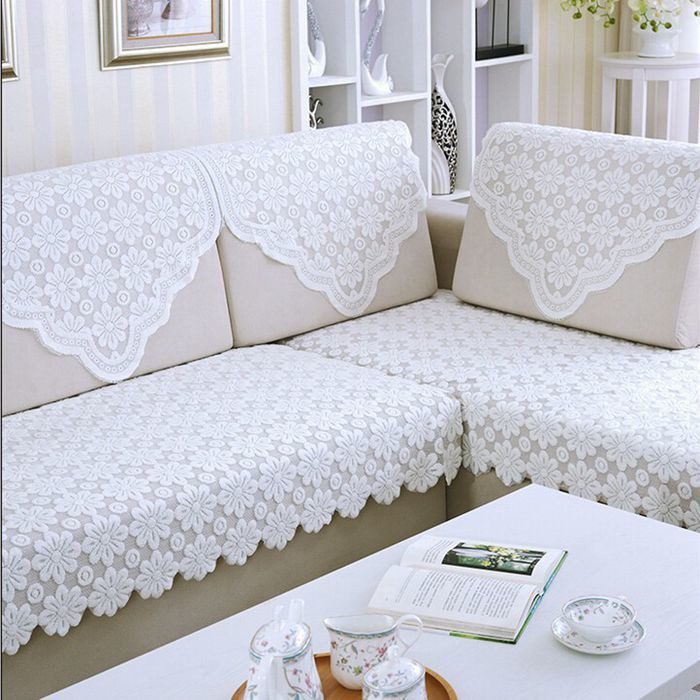 Khăn Vải Ren Bọc Ghế Sofa Không Trượt Phong Cách Châu Âu Ốp