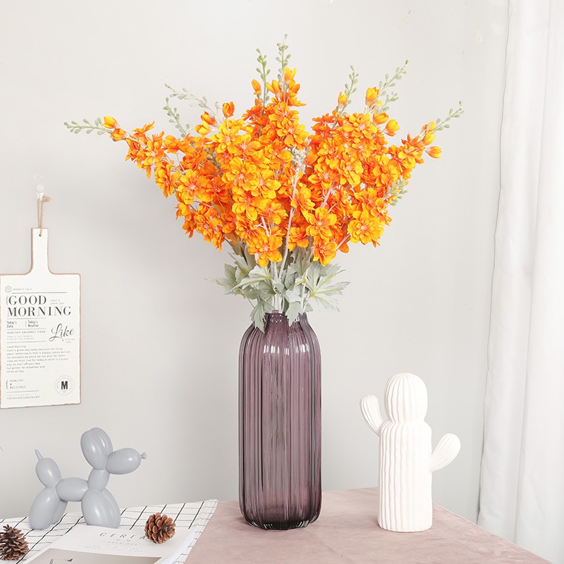 Nhánh 19 Bông Hoa Cá Heo Nhân Tạo 85cm Trang Trí Tiệc Cưới / Nội Thất Nhà Cửa