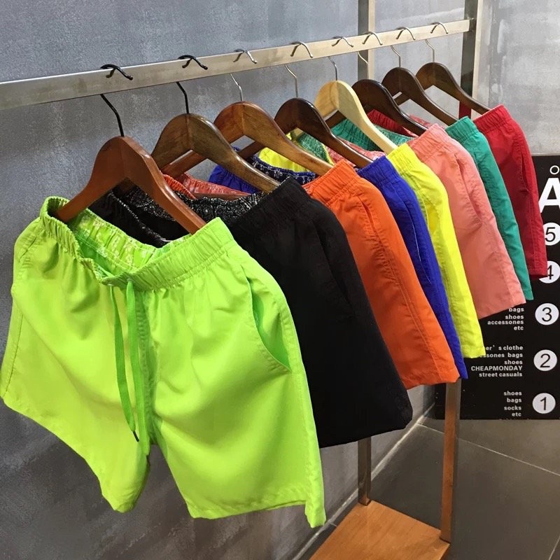 Quần dù nam màu trơn, quần đi biển