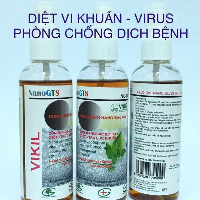 Nano bạc GTS diệt vi khuẩn - viru phòng chống dịch bệnh