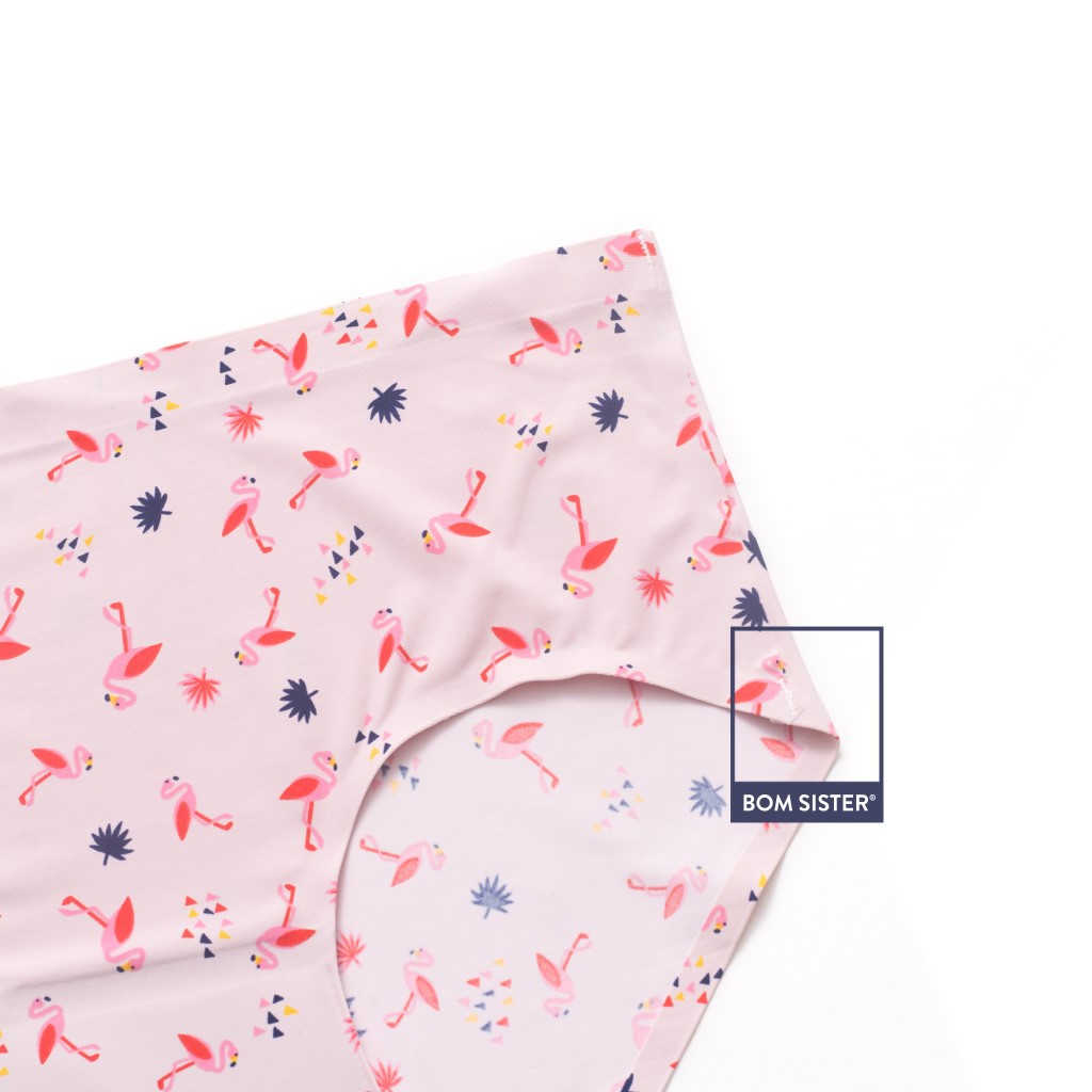 [Mã FAMALLT5 giảm 15% đơn 150k] Quần lót su đúc ép viền hoạ tiết hồng hạc lưng vừa BOM SISTER Q1220 | BigBuy360 - bigbuy360.vn