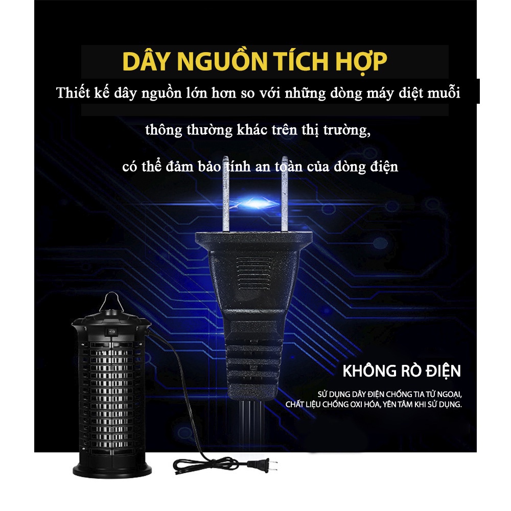 Đèn Bắt Muỗi Công Nghiệp Đèn Máy Bắt Muỗi Không Độc Hại LED 11W Công Suất Cao Ánh Sáng Tím 365 Nano Wave Thu Hút