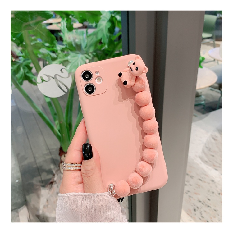 Ốp Điện Thoại Dẻo Họa Tiết Hoạt Hình Chú Gấu Kèm Dây Đeo Cho Samsung Note 8 9 10 Lite 10 Pro 20 Ultra