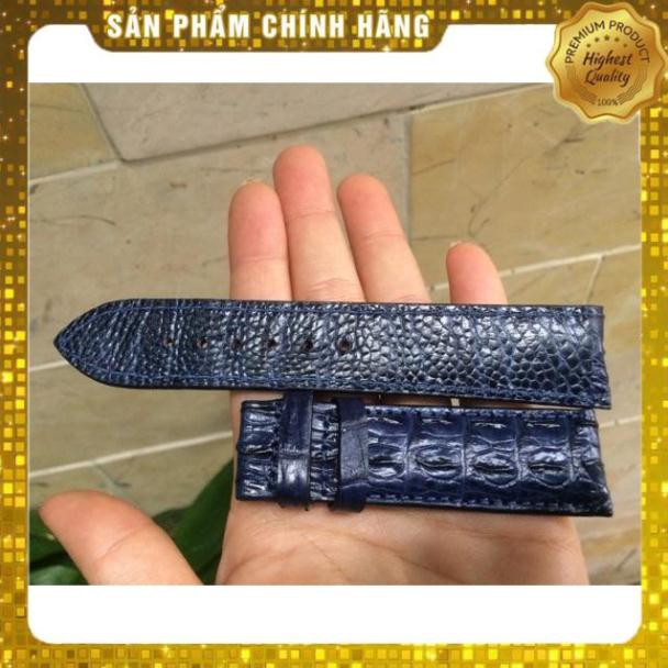 Thẻ BH 12 Tháng -  Dây Đồng Hồ 2 Mặt Da Cá Sấu  Gai Lưng.Size 22/20 Xanh Navy . Hàng Cao Cấp, xịn, Rẻ, Đẹp