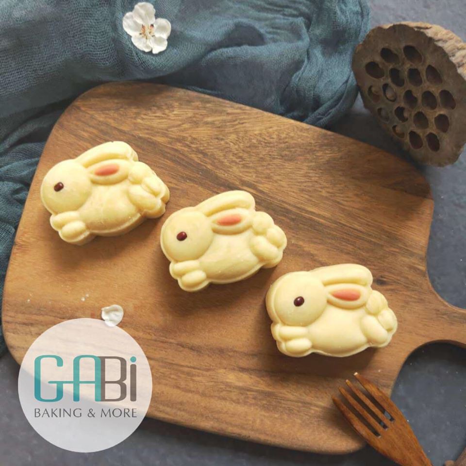 Khuôn trung thu gỗ 1 mặt thỏ/heo/hoa sen/hồng/mèo thần tài