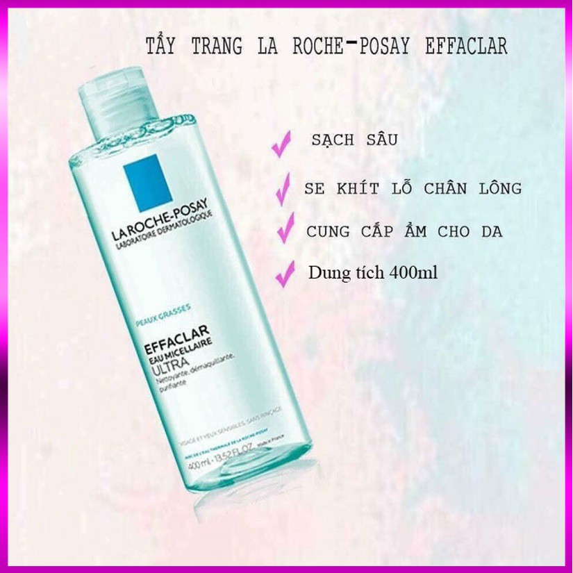 Tẩy Trang La Roche Posay Micellar 💥Freeship💥 Nước Tẩy Trang Làm Sạch Sâu - Chống Oxy Hóa - Cấp Ẩm Cho Da Nhạy Cảm SP35