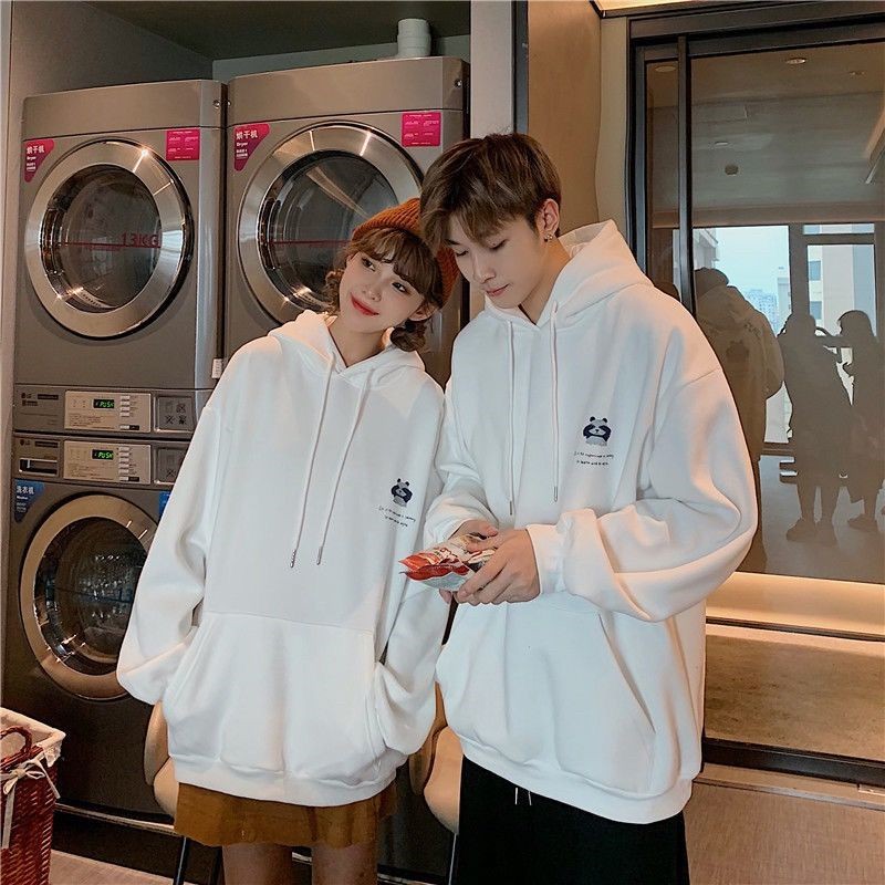 Áo sweater cặp đôi unisex nam nữ có mũ local brand hàn quốc ulzzang GẤU TRÚC cute zip chống nắng chất nỉ ngoại dày dặn