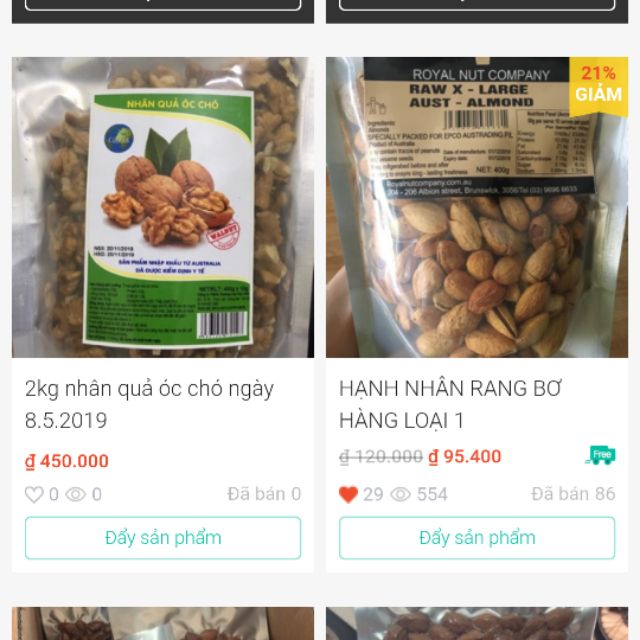 Combo 5 hạnh rang bơ 400 ngày 9/1
