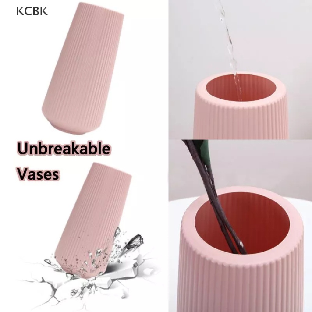 KC simple home decoration flower vase flower pot imitation ceramic plastic vase BK