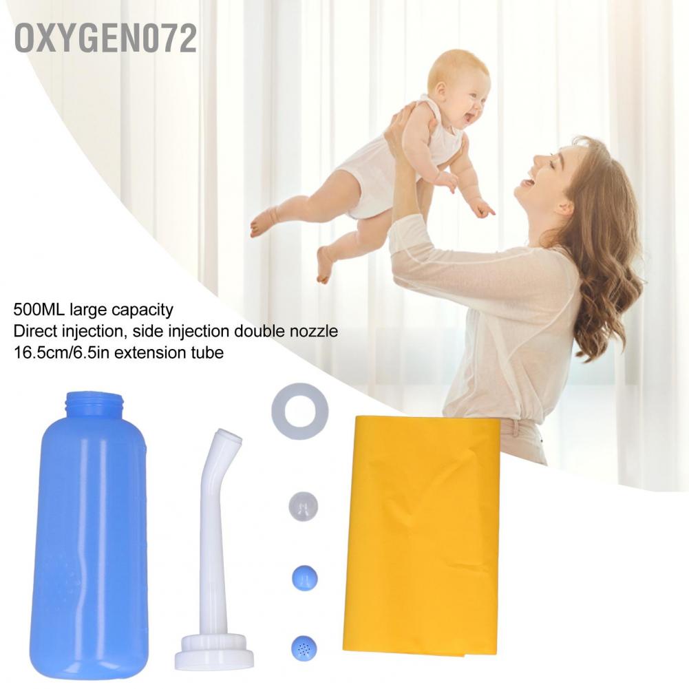 Oxygen072 500ml Chậu rửa vệ sinh du lịch di động Độ đàn hồi mạnh Tiết kiệm nước Bình có vòi xịt dành cho phụ nữ Trẻ sơ