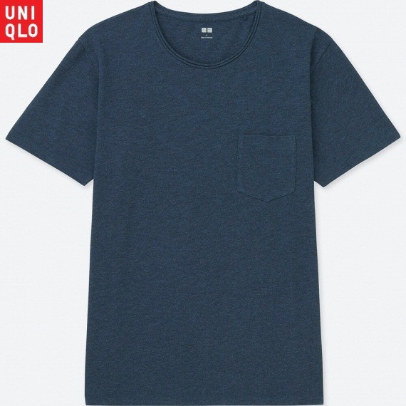 Áo thun nam Uniqlo 100% Supima cotton - cổ tròn có túi  (LIGHT18)