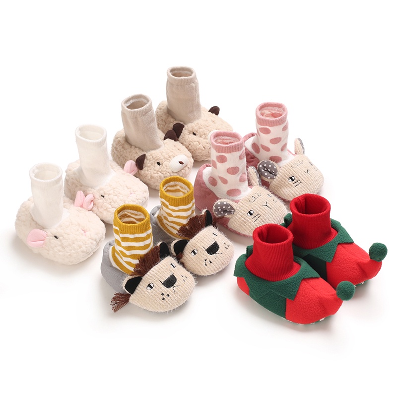 Giày Bốt Cotton Mềm Mại Thoải Mái Chống Trượt Giữ Ấm Cho Bé Trai Gái Sơ Sinh