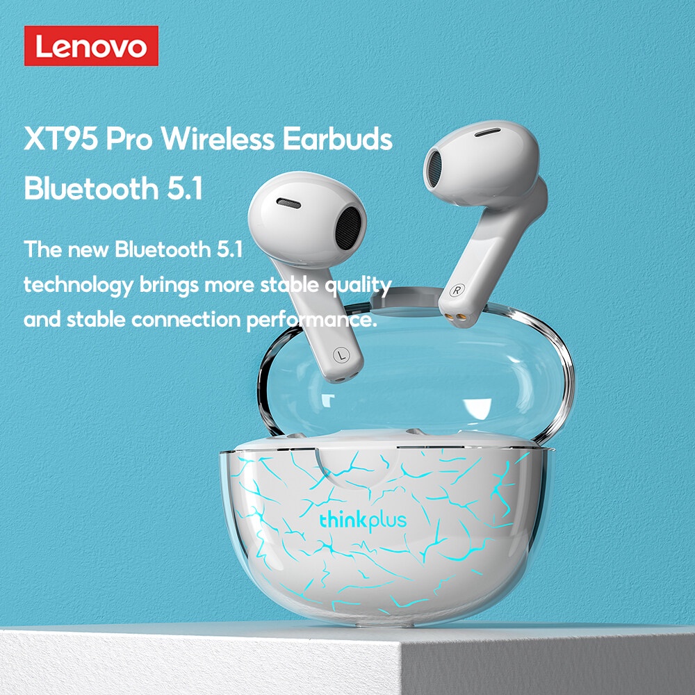 Tai nghe Bluetooth LENOVO XT95 Pro âm trầm tốt đèn LED nhiều màu có micro