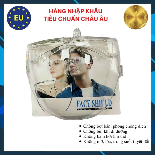 Mắt Kính Bảo Hộ Chắn Giọt Bắn, Chắn Bụi FACE SHIELD Che Hết Khuôn Mặt Bảo Vệ Toàn Diện Trong Suốt