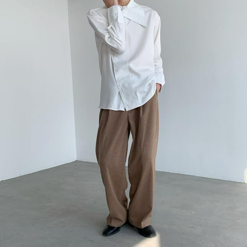 Áo sơ mi nam dài tay nổ màu Hàn Quốc thời trang đơn giản, hàng ngày cao cấp, rộng rãi, thịnh hành đô thị.sơ mi trắng nam dài tay
