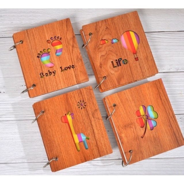 Album Bìa Gỗ 6x9 đựng 100 ảnh.
