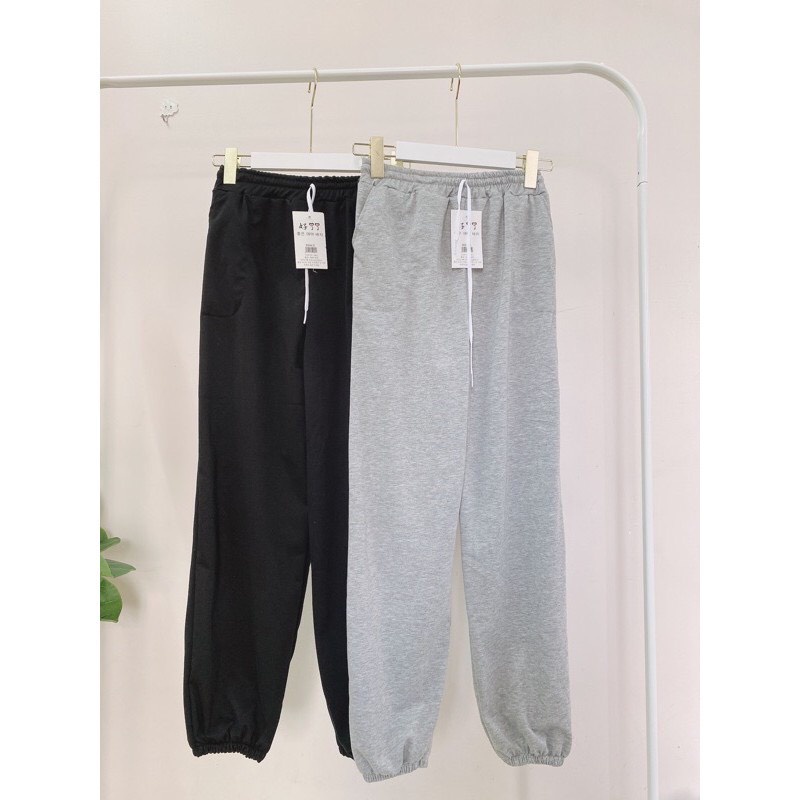 Quần Nỉ Jogger Trơn Ống Rút Dáng Rộng Unisex 2 Màu siêu chất hot hit