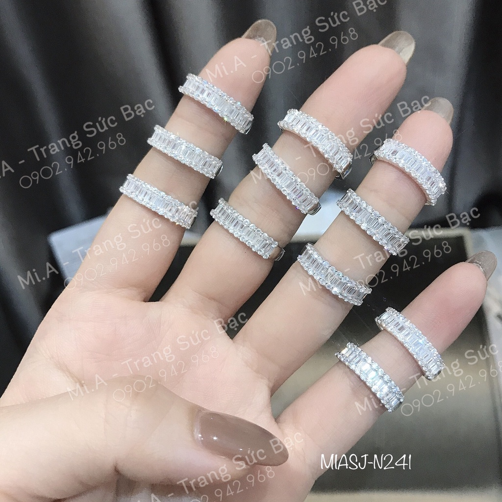 Nhẫn nữ bạc Ý S925 MiASJ N241 nạm đá cao cấp, sang trọng, lung linh