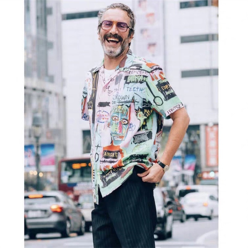 Bán Chạy Nhất WAC &amp; Arian Áo Sơ Mi Ngắn Tay Họa Tiết Graffiti Plus Size Cho Nam Và Nữ