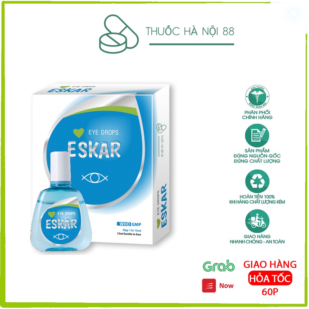 Nhỏ dưỡng mắt Eskar 15ml Dưỡng mắt giảm mỏi mắt nhức mắt khô mắt