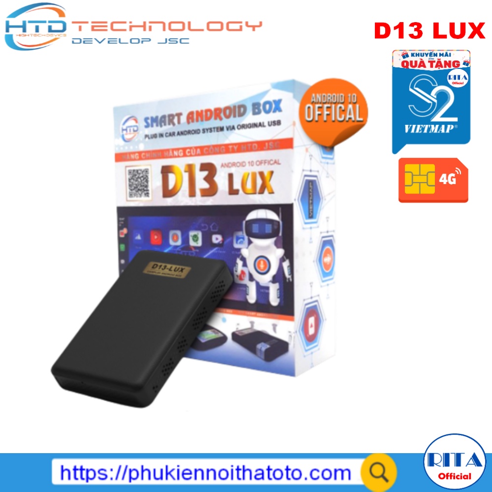 HTD D13 Lux - Android Box Cho ô Tô - Vietmap S2 - Snapdragon QCM 665 - Ram 4Gb - Rom 64Gb - Bảo Hành Điện Tử 24 Tháng