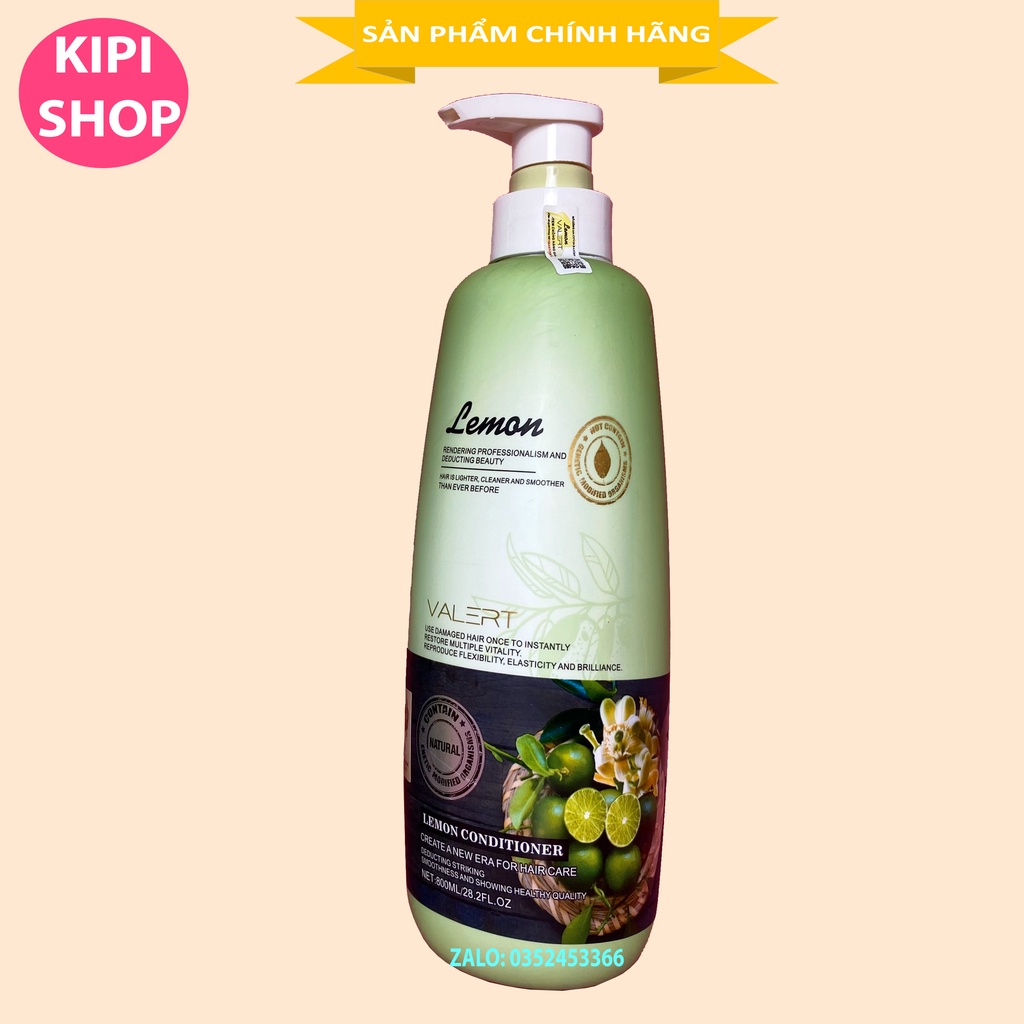 CẶP DẦU GỘI XẢ LEMON VALERT CHANH &amp; HOA BƯỞI 800ML X 2