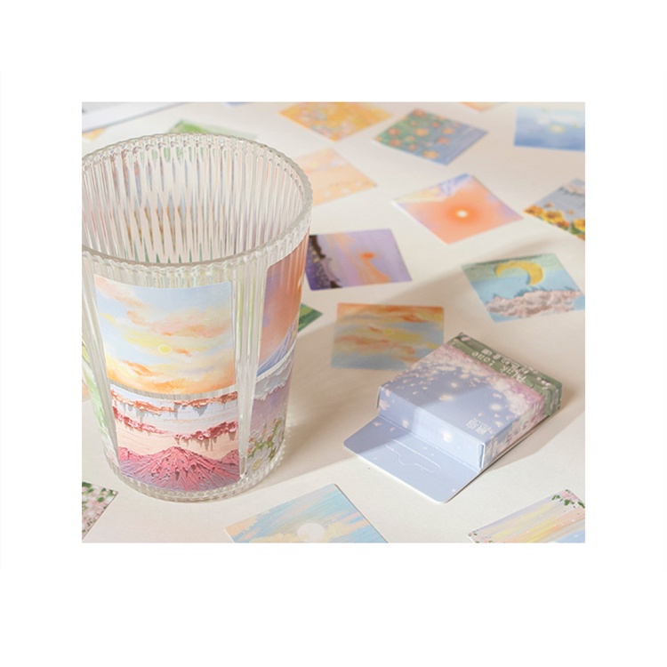 Set 46 miếng dán Flowertree trang trí sổ tay màu hồng xinh xắn