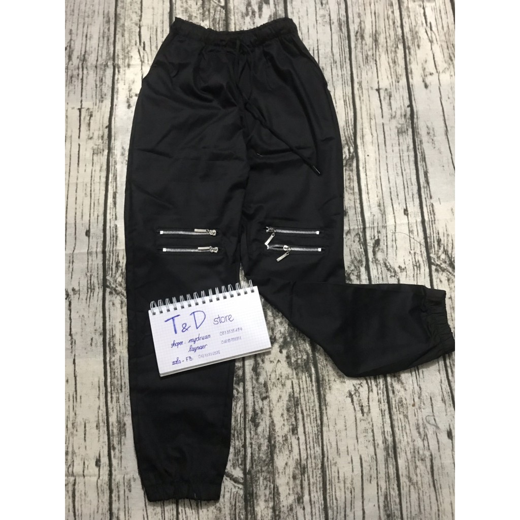 Quần Jogger Kaki nam/nữ có khóa kéo zipper (có size S) - kèm hình thật