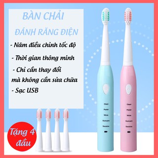Bàn chải đánh răng  , bàn chải điện tự động đánh răng 5 chế độ làm sạch các kẽ chân răng TIME HOME