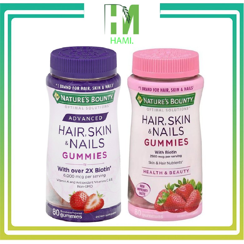 Kẹo mọc tóc Nature’s Bounty Hair Skin Nails 80 viên của Mỹ [Date Xa]