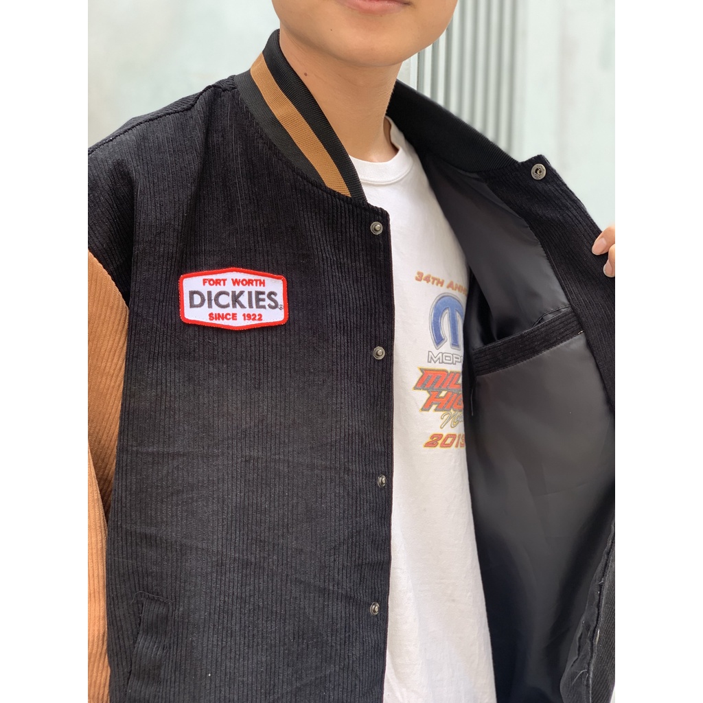 Áo Khoác Bomber Jacket Varsity Dickies - Form rộng oversize - Chất liệu nhung tăm cao cấp.