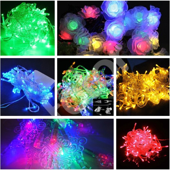 [FREESHIP] DÂY ĐÈN LED HÌNH HOA HỒNG, NGỌC BỘI, BÓNG TIÊU NHIỀU MÀU