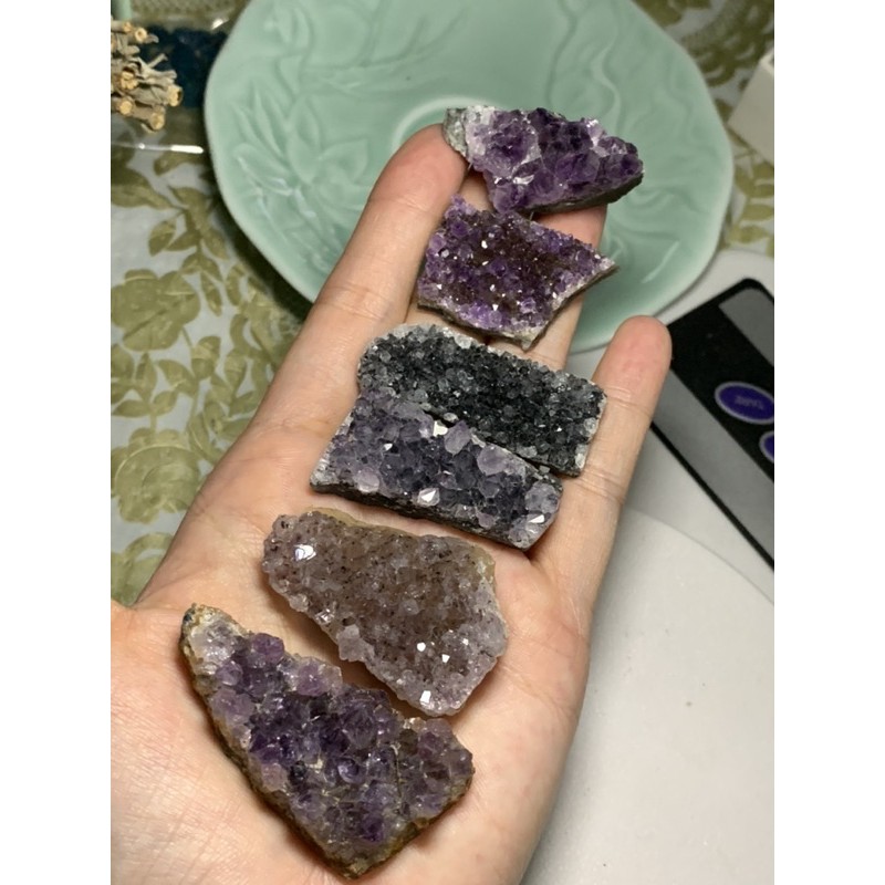 Vỉ đá tím mini thiên nhiên - Natural Amethyst Cluster - Đá th anh thanh tẩy