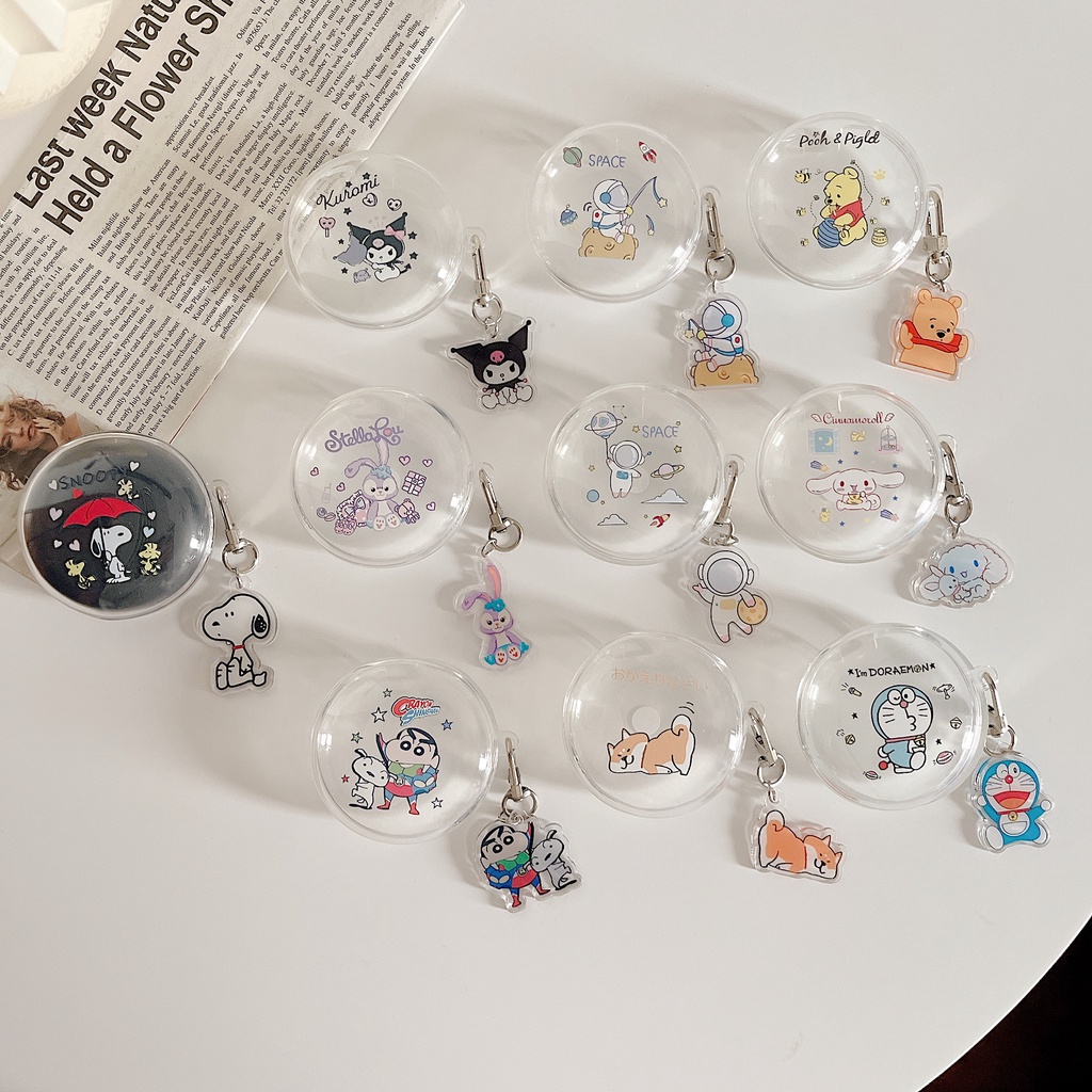 Vỏ Bảo Vệ Hộp Sạc Tai Nghe OPPO ENCO W31 Bằng TPU Mềm Trong Suốt Chống Sốc In Hình Hoạt Hình Đơn Giản