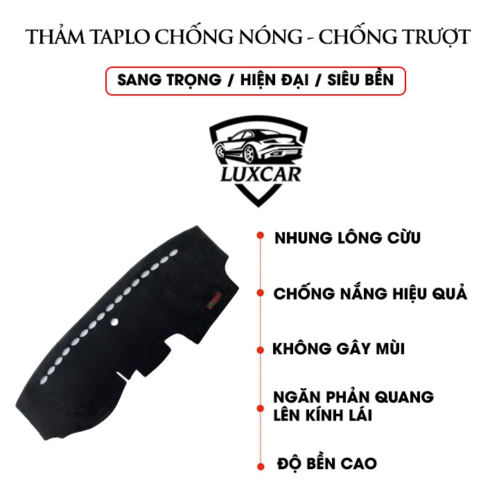 Thảm taplo nhung lông cừu LUXCAR xe CAMRY | Đế cao su cao cấp chống nóng,chống trượt